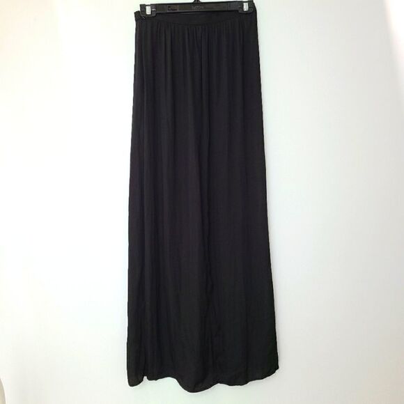 Dynamite Black Silky Wrap Look Maxi Skirt XS - Picture 3 of 9